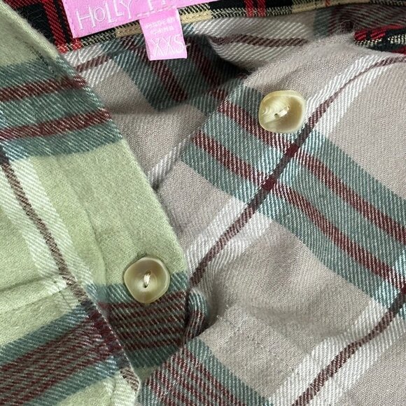 Dolls Kill x Holly Hobbie Mixed Plaid Flannel Shirt - Picture 4 of 11